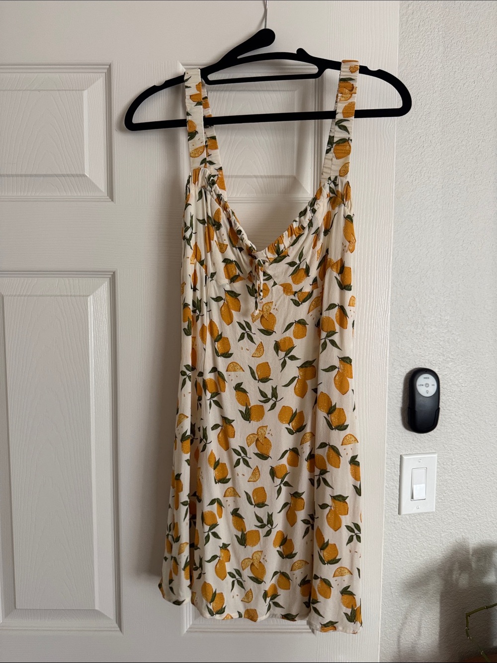 Reformation Cream Lemon Print Slip Dress